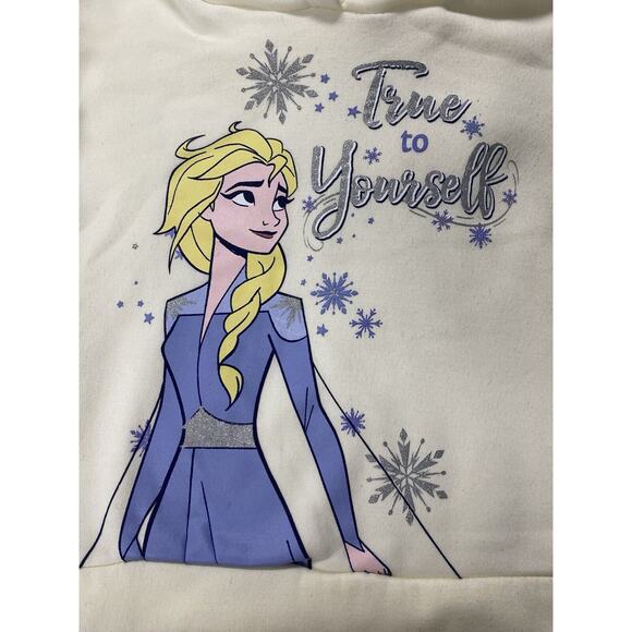 Disney Frozen 2Toddler Girls Elsa Cozy Fleece Pullover Sweatshirt White Small 6X - Picture 5 of 8